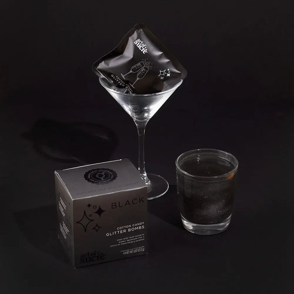 Black Cotton Candy Drink Glitter Bombs