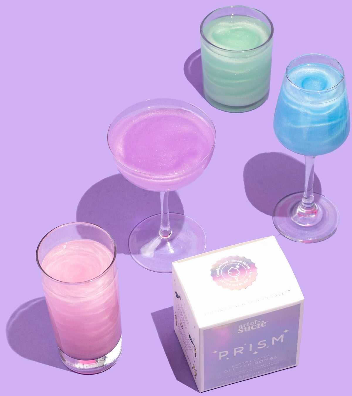 Prism Cotton Candy Drink Glitter Bombs