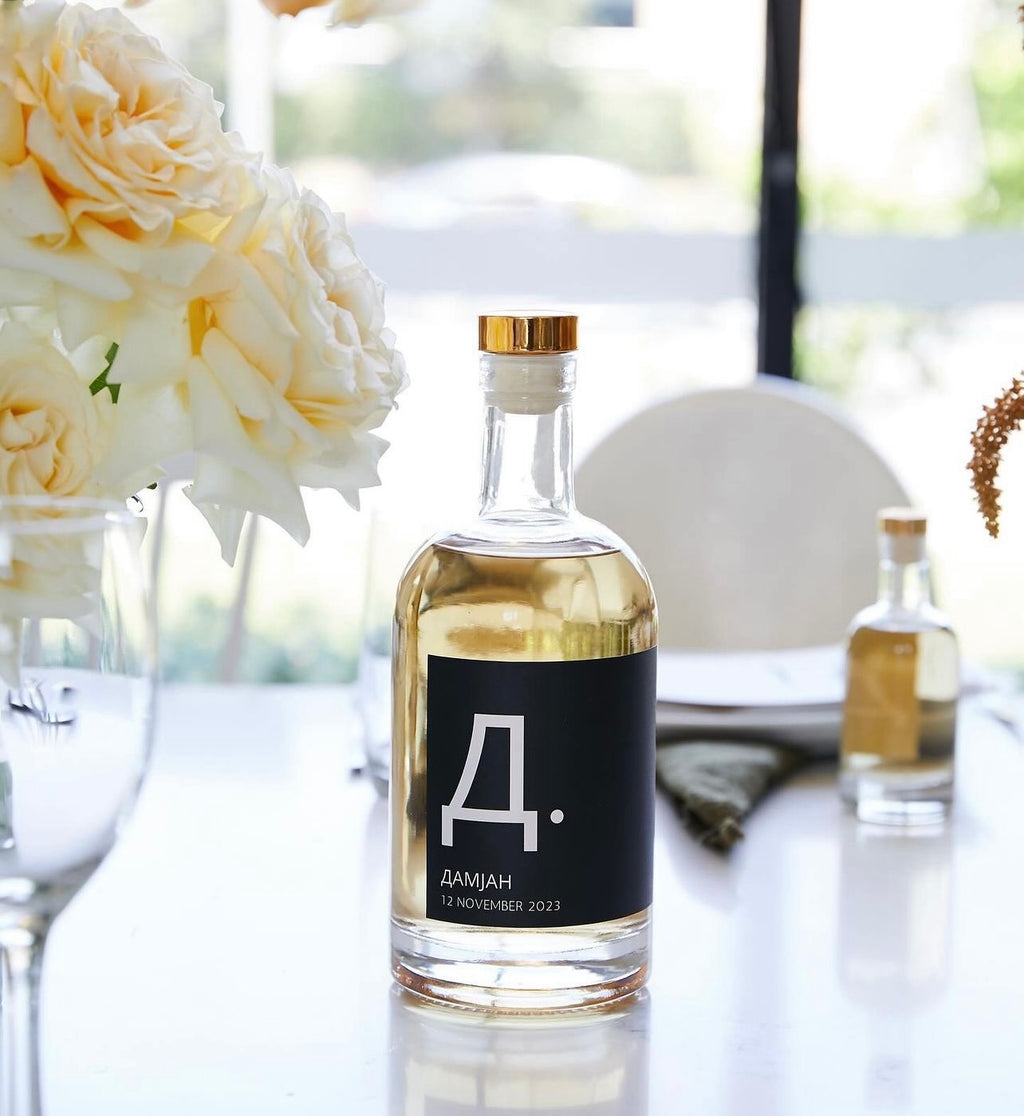 Apple Rakija 750ml Custom Bottle - TABLE SIZED (Rakija, Limoncello, Arak, Ouzo Bott ...