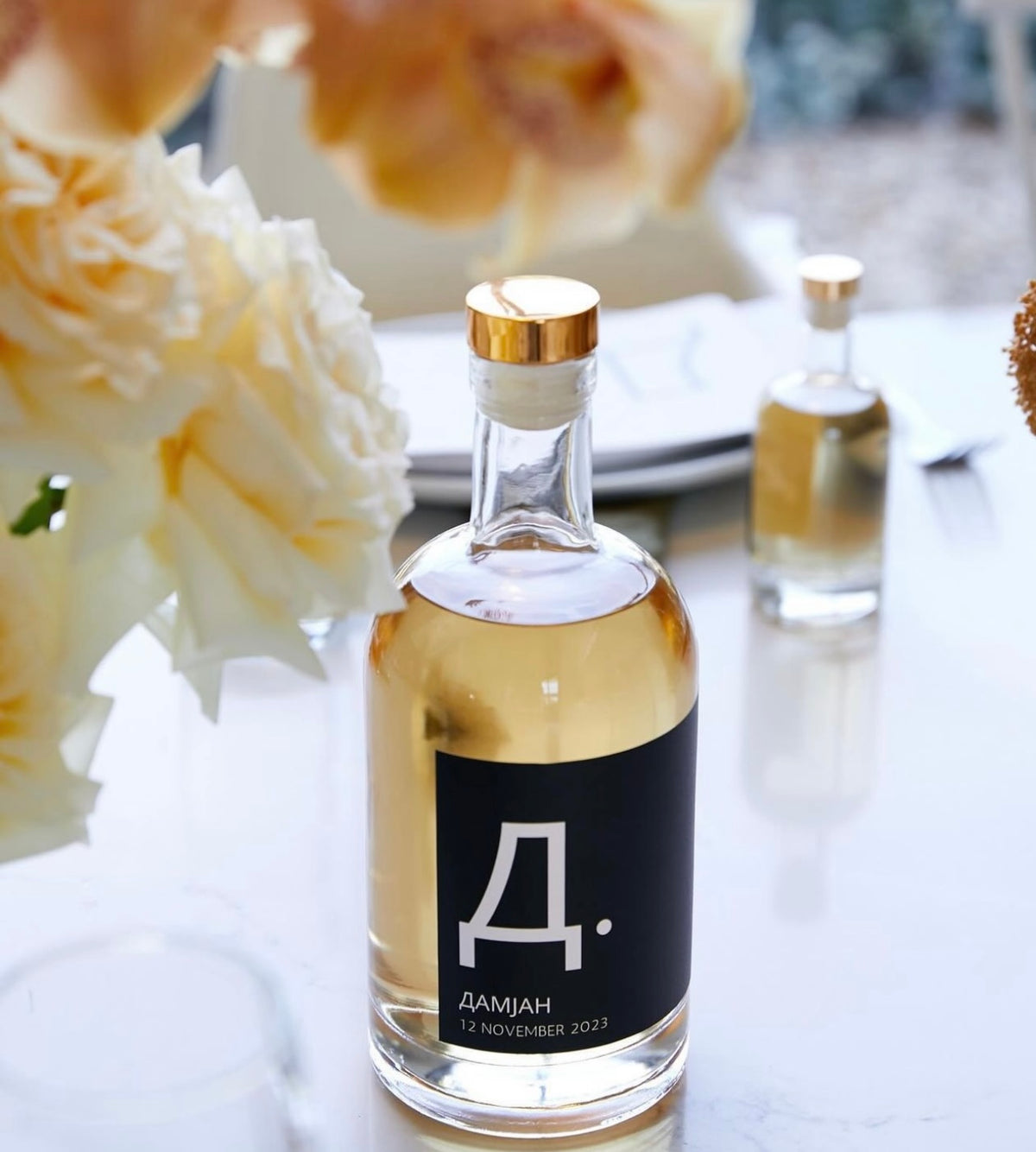 Apple Rakija 750ml Custom Bottle - TABLE SIZED (Rakija, Limoncello, Arak, Ouzo Bott ...