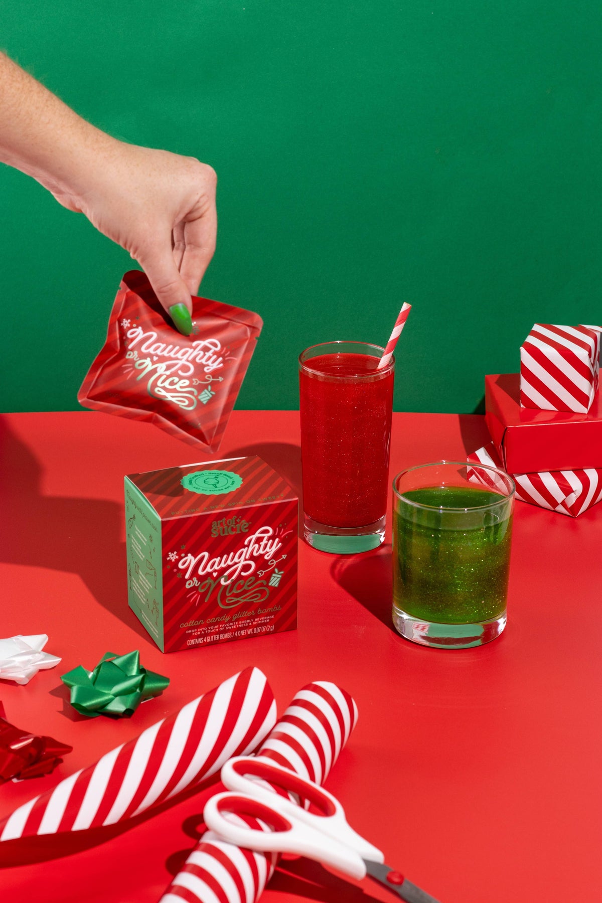 Naughty or Nice Cotton Candy Drink Glitter Bombs - PRE ORDER